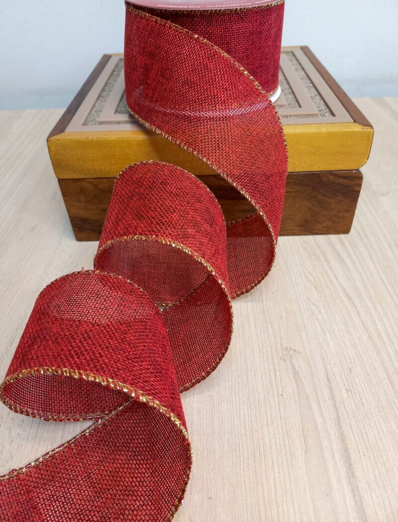 Fita Decorativa Vermelha -9,14m X 6,3cm