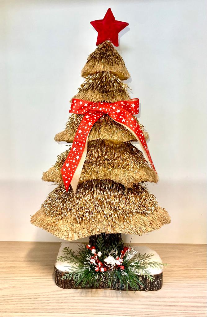 Árvore De Natal Decorada Dourada 60cm - Art Home Decoração