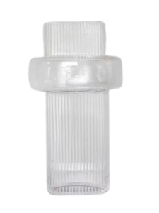 Vaso vidro canelado 25cm