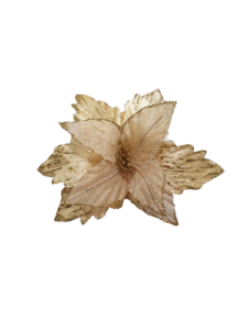 Flor de natal c/glitter dourado 24cm