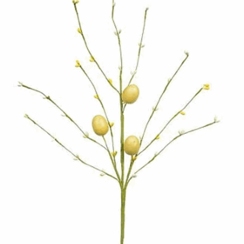 Galho C/Ovo x3 Amarelo 65CM