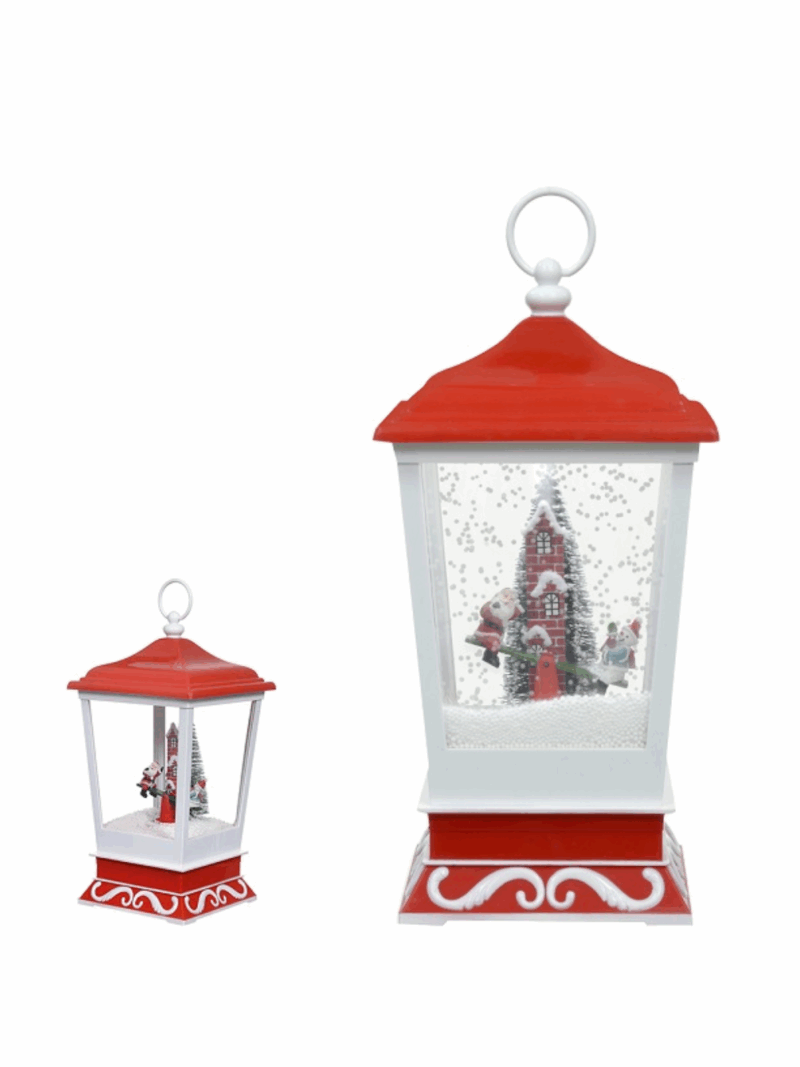 Lanterna Animada Com Neve e Som  40 CM