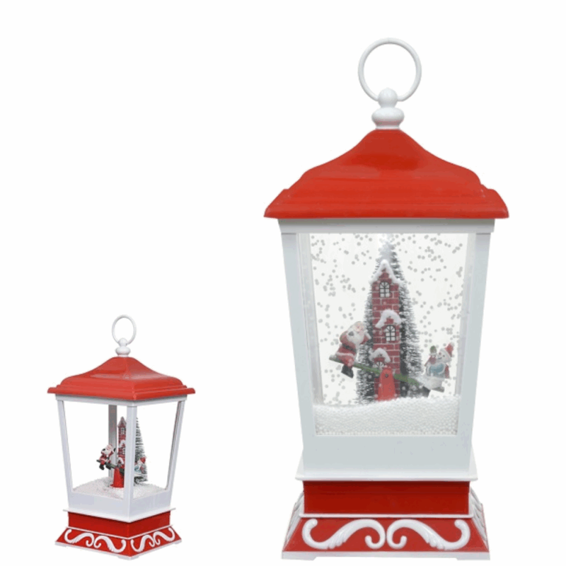 Lanterna Animada Com Neve e Som  40 CM