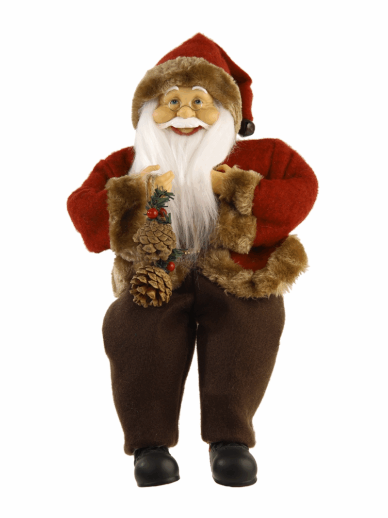 Papai Noel Sentado C/LED (Vermelho Marrom) 40 CM