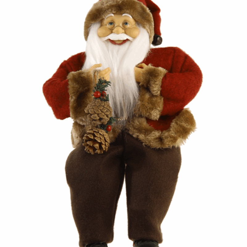 Papai Noel Sentado C/LED (Vermelho Marrom) 40 CM