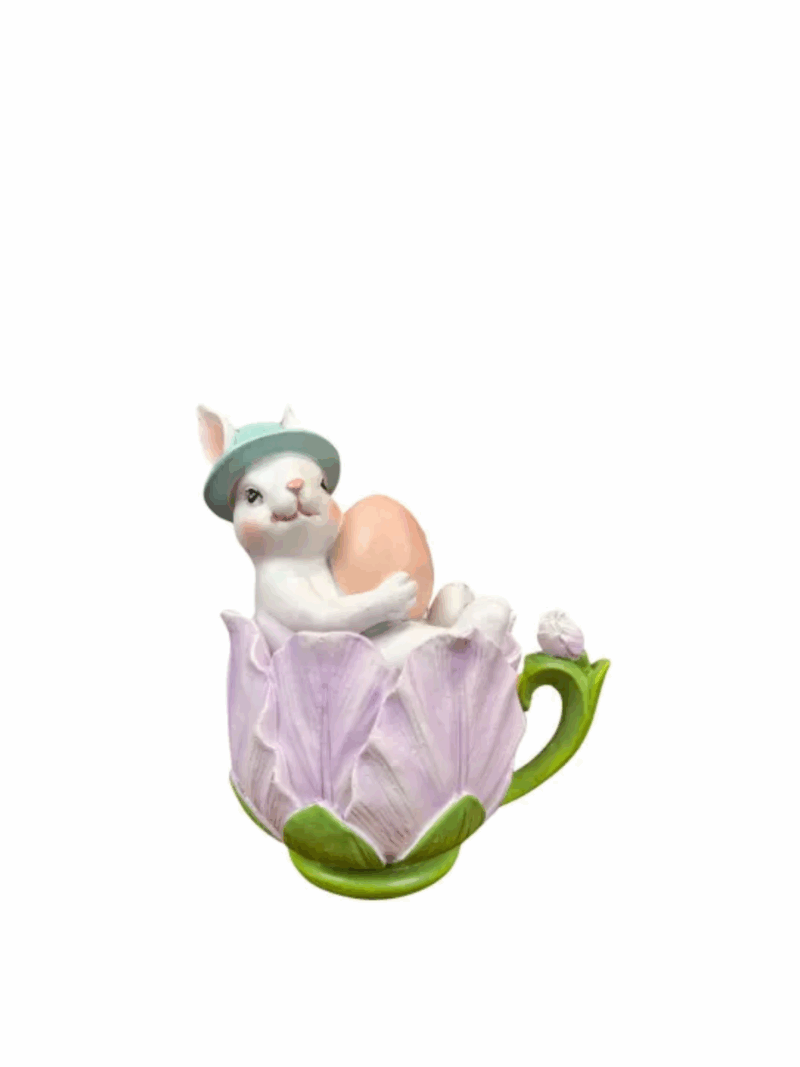 Resina De Coelho Na Xícara 12CM