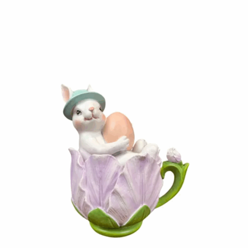 Resina De Coelho Na Xícara 12CM