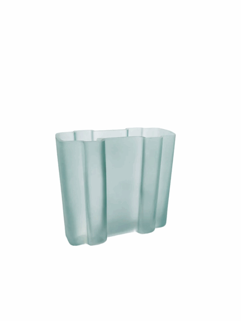 Vaso Em Vidro Azul Claro/P 16CM