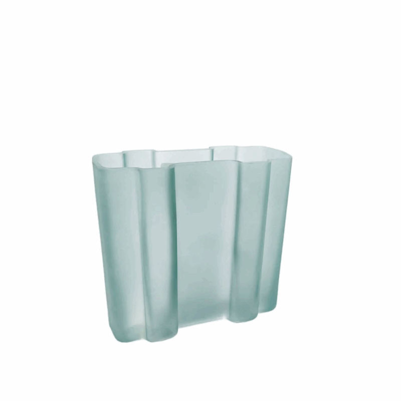 Vaso Em Vidro Azul Claro/P 16CM