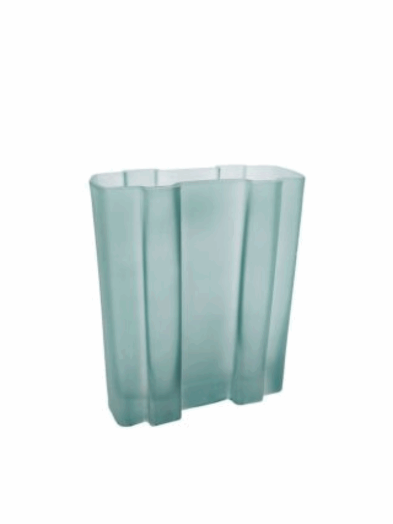 Vaso Em Vidro Azul Claro/M 20CM