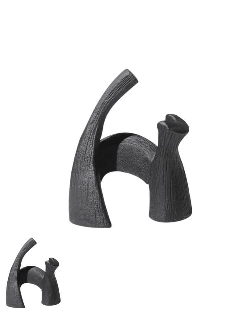 Estatueta Gatti Preto  G/Resina 25X16CM