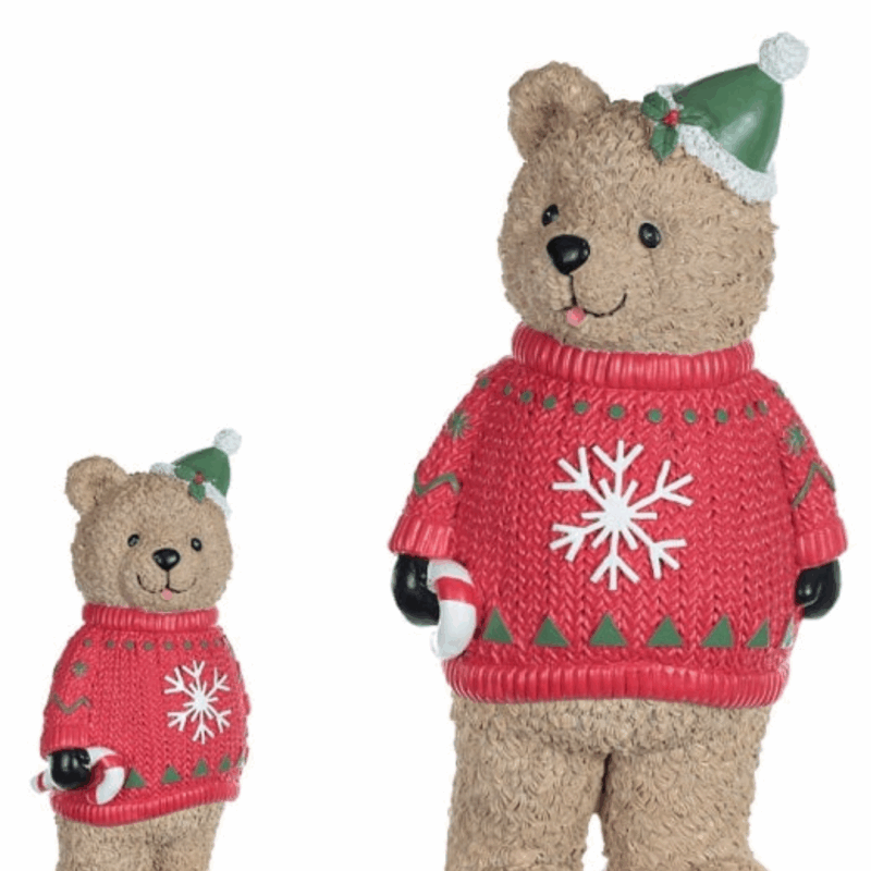 Urso De Natal Em Resina 39X20