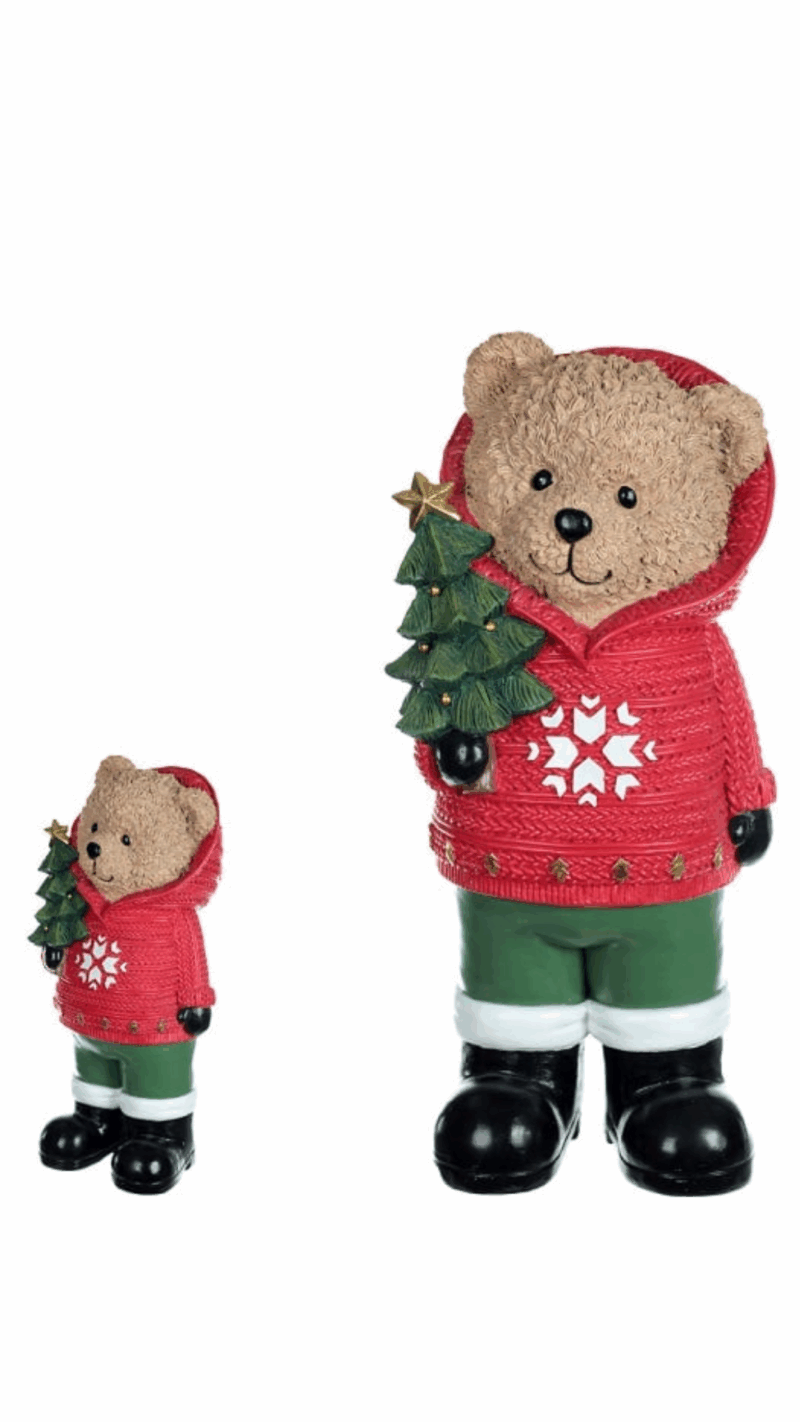 Urso De Natal Em Resina 36X18