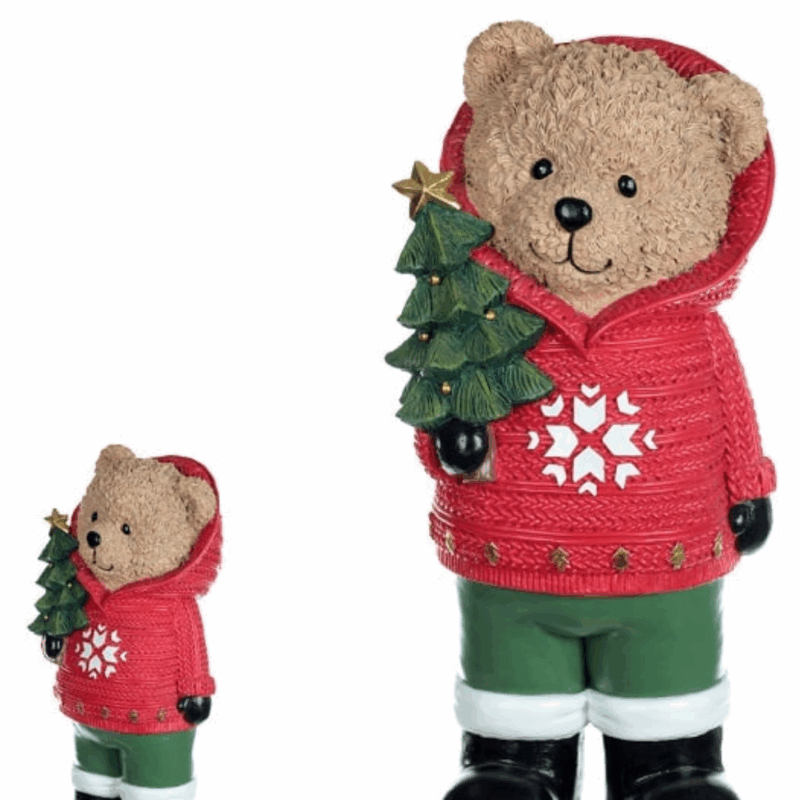 Urso De Natal Em Resina 36X18