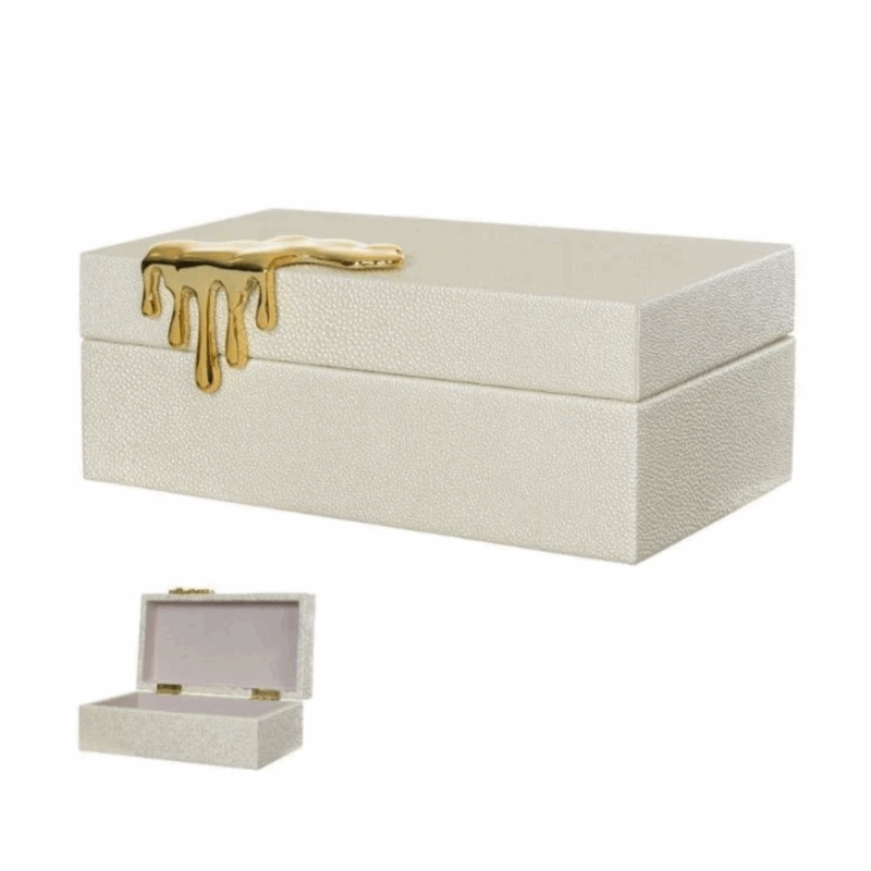 Caixa De Madeira C/Tecido (FENDI) 22CM
