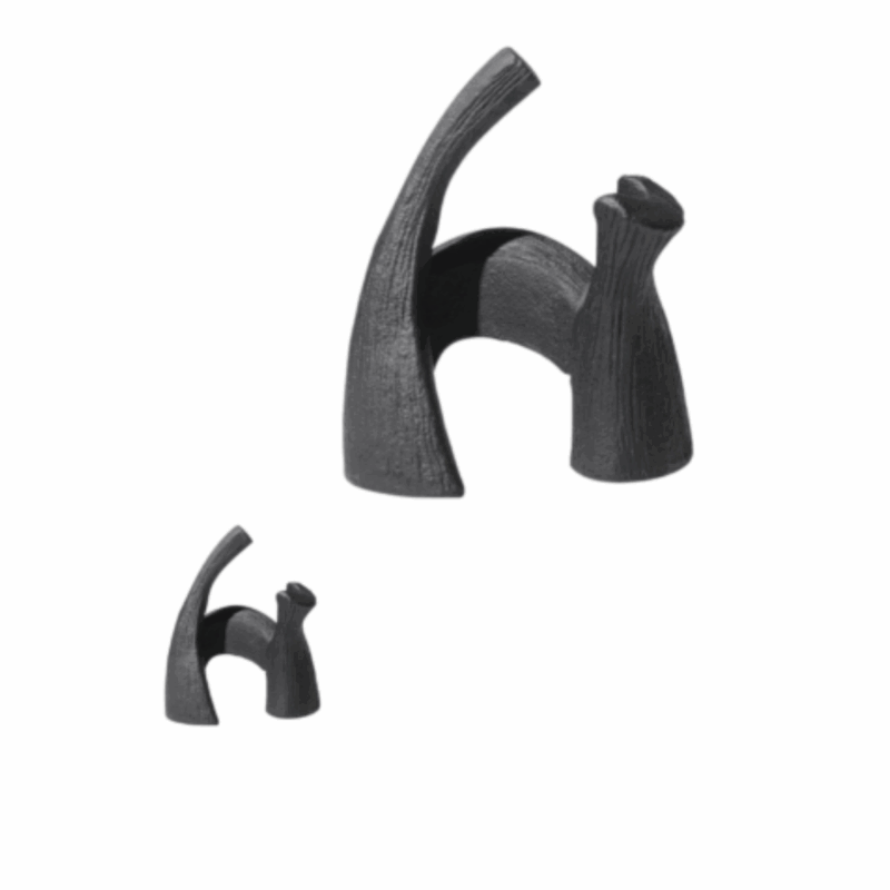 Estatueta Gatti Preto  G/Resina 25X16CM