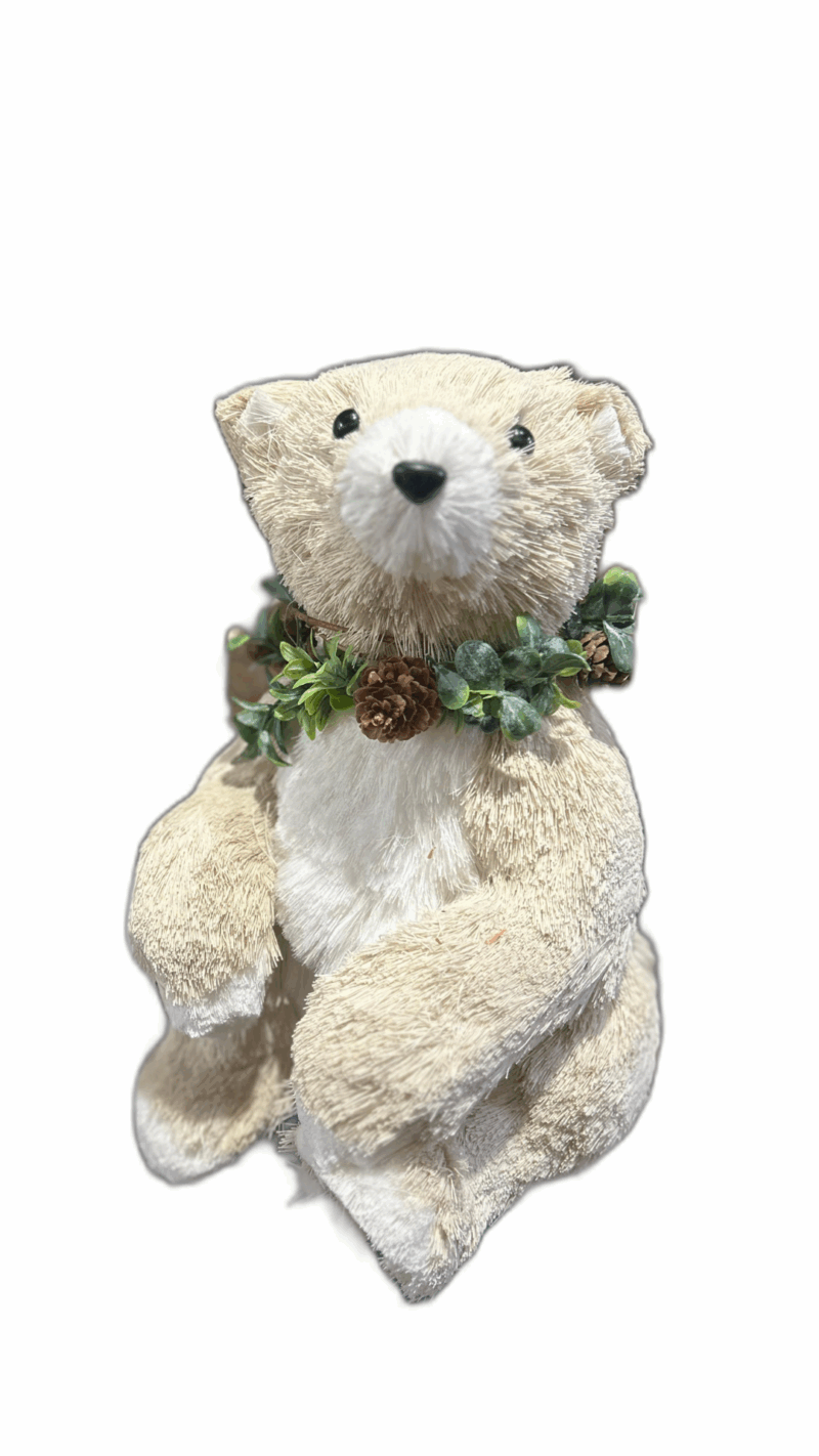 Urso De Natal Sentado SISAL BEGE 31CM