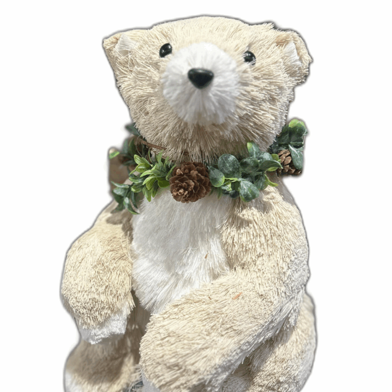 Urso De Natal Sentado SISAL BEGE 31CM