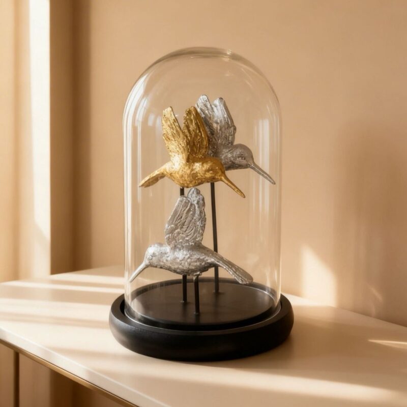 Redoma passáros dou/pr 22x14cm