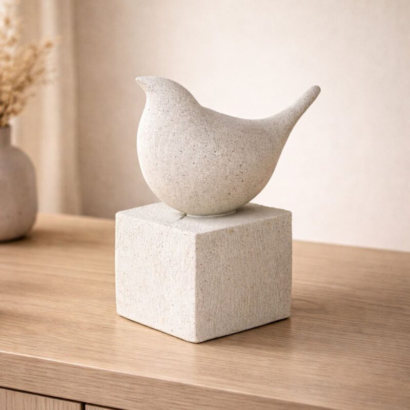 Passáro em resina off white