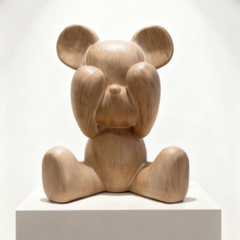 Urso toy não vejo resina 19x18cm