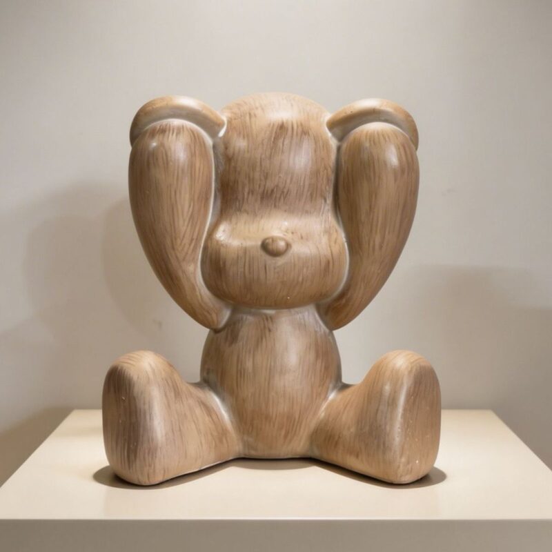 Urso toy não ouço resina 19x18cm