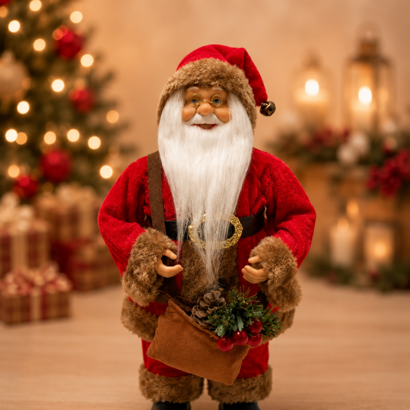 Papai noel em pé vrm/bg 30cm