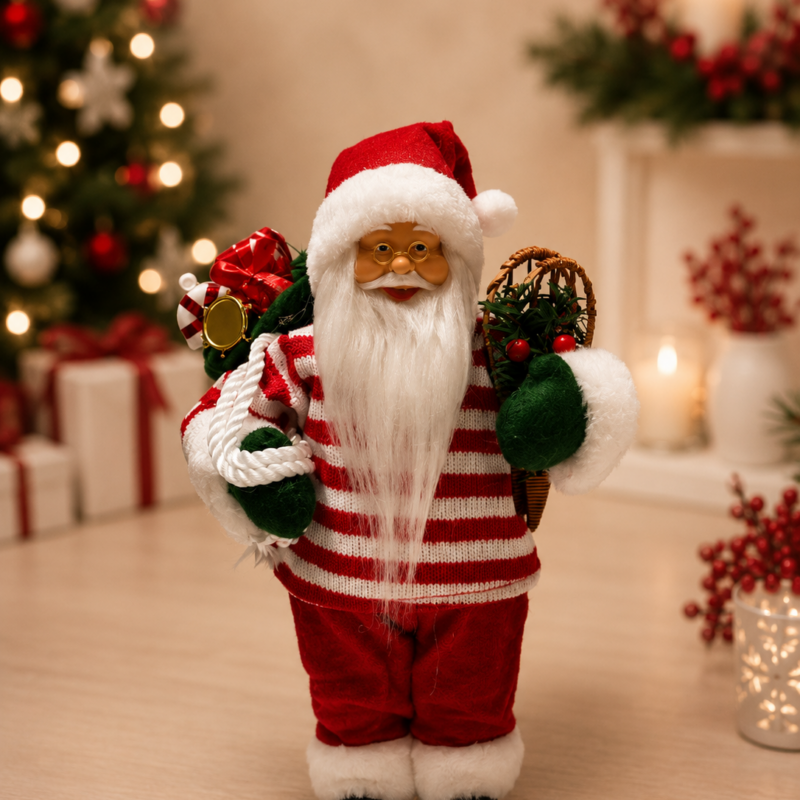 Papai noel em pé vrm/br 30cm