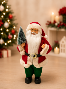 Papai noel em pé vermelho e verde 30cm