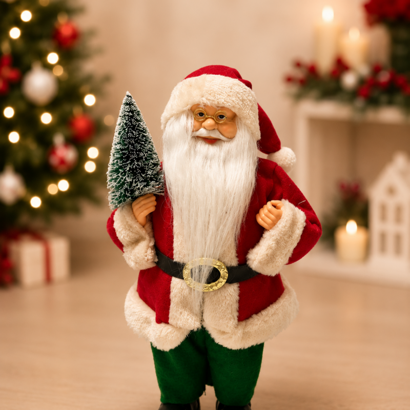 Papai noel em pé vrm/vd 30cm