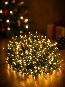 Cordão 900 leds 20m branco quente strobo bivolt IP44