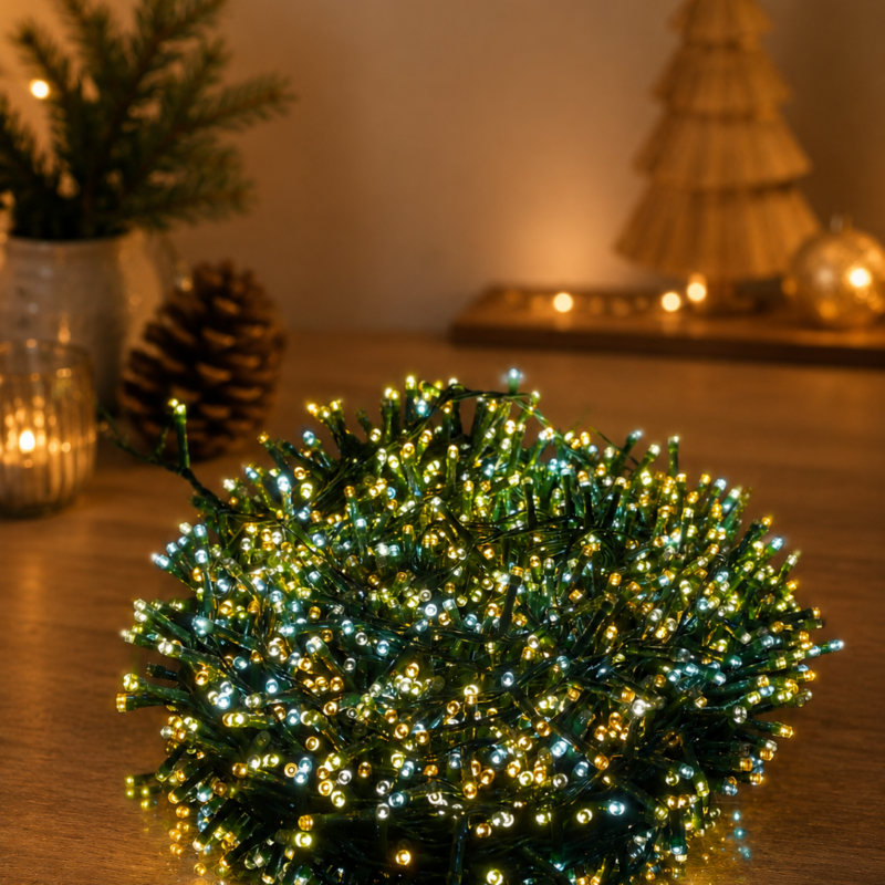 Cordão 1600 leds 5 tons brq 50m strobo biv